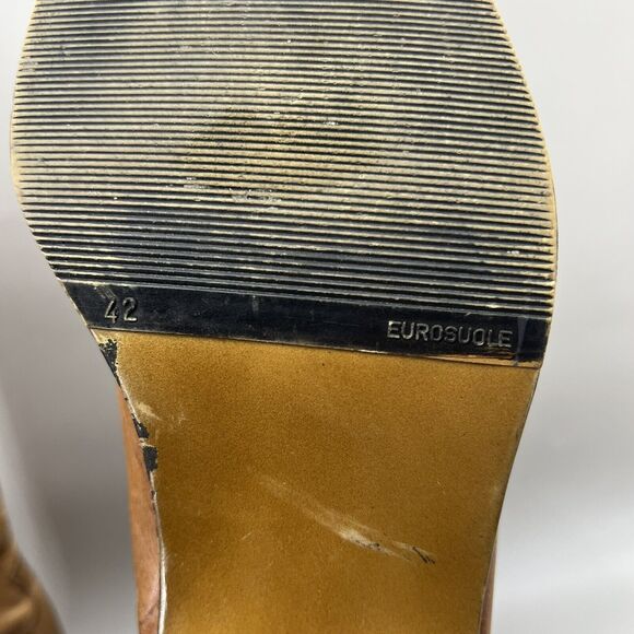 Eurosuole Western Front Zip Up Boots Men Size 9 US, 42 EU Brown Leather Cushion - Picture 7 of 11